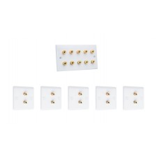Complete Dolby 5.0 Surround Sound Speaker Wall Plate Kit - Slimline - No Soldering Required
