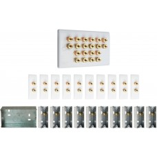 Complete Dolby 10.0 Surround Sound Slimline Speaker Wall Plate Kit + metal back boxes - No Soldering Required
