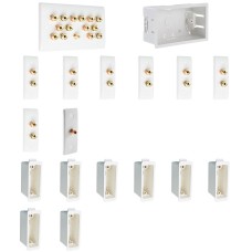 Complete Dolby 7.1 Surround Sound Slimline Speaker Wall Plate Kit + flush dry lining back boxes - No Soldering Required