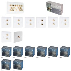 Complete Dolby 7.1 Surround Sound Slimline Speaker Wall Plate Kit + metal back boxes - No Soldering Required