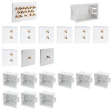 Complete Dolby 7.2 Surround Sound Slimline Speaker Wall Plate Kit + flush dry lining back boxes - No Soldering Required