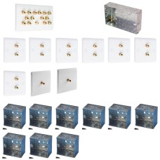 Complete Dolby 7.2 Surround Sound Slimline Speaker Wall Plate Kit + metal back boxes - No Soldering Required