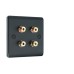 Matt Black 2.0 Surround Sound Audio AV Speaker Wall Face Plate Kit - NON SOLDER