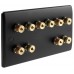 Matt Black 5.0 Surround Sound Audio AV Speaker Wall Face Plate Kit - NON SOLDER