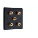 Matt Black 2.1 Surround Sound Audio AV Speaker Wall Face Plate Kit - NON SOLDER