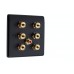 Matt Black 3.1 Surround Sound Audio AV Speaker Wall Face Plate Kit - NON SOLDER