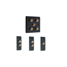 Matt Black 2.1 Surround Sound Audio AV Speaker Wall Face Plate Kit - NON SOLDER