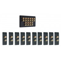 Matt Black 10.0 Surround Sound Audio AV Speaker Wall Face Plate Kit - NON SOLDER