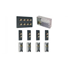 Complete Dolby 4.0 Matt Black Surround Sound Slimline Speaker Wall Plate Kit + metal back boxes - No Soldering Required