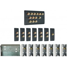 Complete Dolby 6.1 Matt Black Surround Sound Slimline Speaker Wall Plate Kit + metal back boxes - No Soldering Required