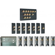 Complete Dolby 6.1 Matt Black Surround Sound Slimline Speaker Wall Plate Kit + metal back boxes - No Soldering Required