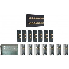 Complete Dolby 7.0 Matt Black Surround Sound Slimline Speaker Wall Plate Kit + metal back boxes - No Soldering Required