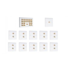 Complete Dolby 10.1 Flat Polished Chrome Surround Sound Speaker Wall Plate Kit - No Soldering Required