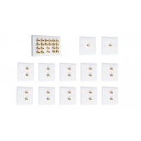 Complete Dolby 10.2 Flat Polished Chrome Surround Sound Speaker Wall Plate Kit - No Soldering Required