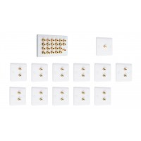 Complete Dolby 11.1 Flat Polished Chrome Surround Sound Speaker Wall Plate Kit - No Soldering Required