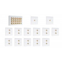 Complete Dolby 11.2 Flat Polished Chrome Surround Sound Speaker Wall Plate Kit - No Soldering Required