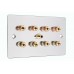 Complete Dolby 4.1 Flat Polished Chrome Surround Sound Speaker Wall Plate Kit - No Soldering Required