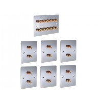 Complete Dolby 6.0 Flat Polished Chrome Surround Sound Speaker Wall Plate Kit - No Soldering Required