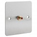 Stainless Steel Brushed Flat Plate - 1 x RCA Phono Audio Wall Plate - 1 Terminal - No Soldering Required