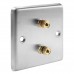 Complete Dolby 5.1 Raised Stainless Steel Surround Sound Speaker Wall Plate Kit - No Soldering Required