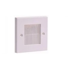 White Brush Stripe Cable Entry single 1 Gang Wall Face Plate Outlet