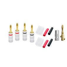 4 High Quality 24k Gold Banana Plugs 2 x Red 2 x Black